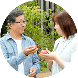 いわきのトマトで感謝を伝える老夫婦
